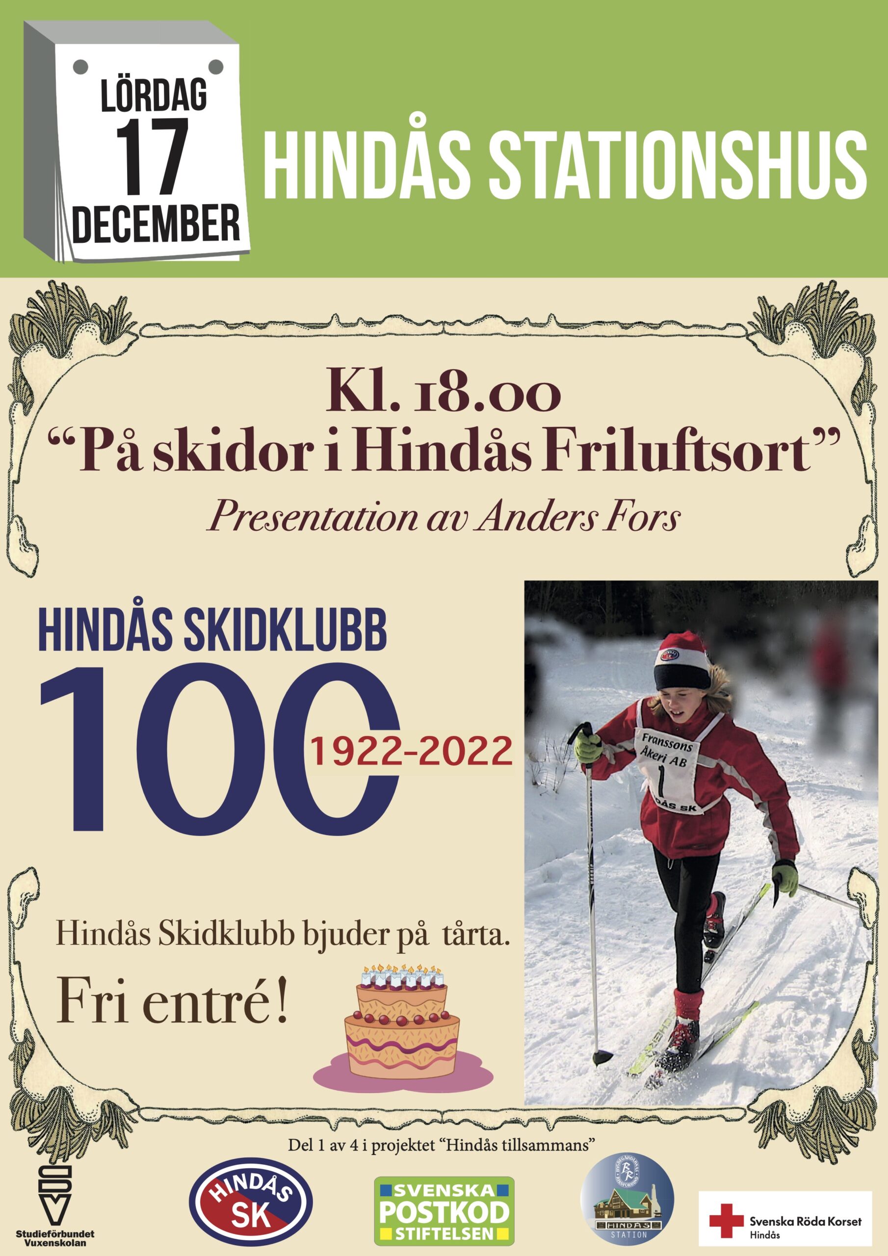 På skidor i Hindås Friluftsort, HSK 100 år @ Hindås station